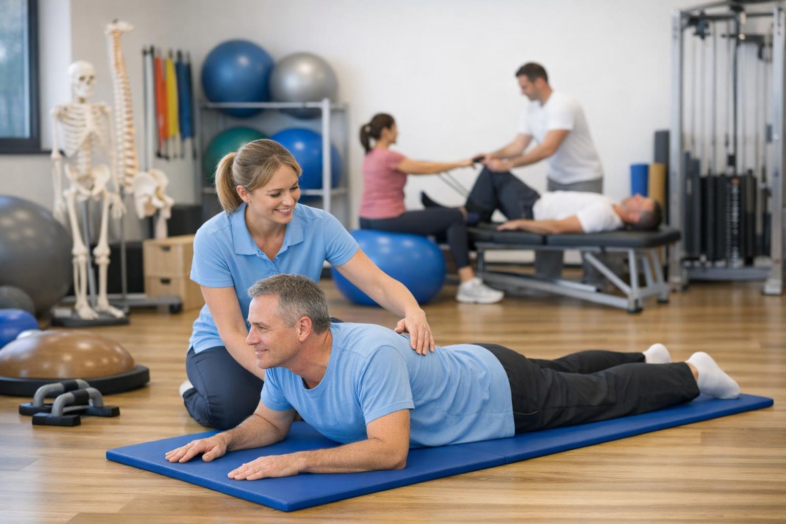 ćwiczenia rehabilitacyjne dla kręgosłupa w pracowni rehabilitacji